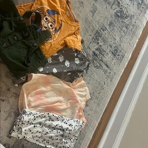 Kids Clothing Bundle with Orange, Green, and Gray Pieces